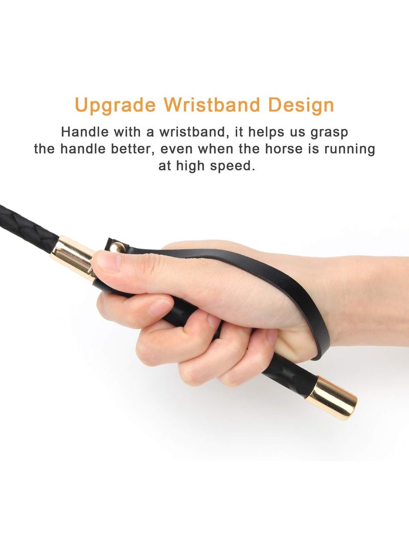 Riding Crop for Horse, 18 Inch Horse Whip with PU Leather Equestrianism Horse Crop Double Slapper Horse Whip Black Crops for Horses - Image 3